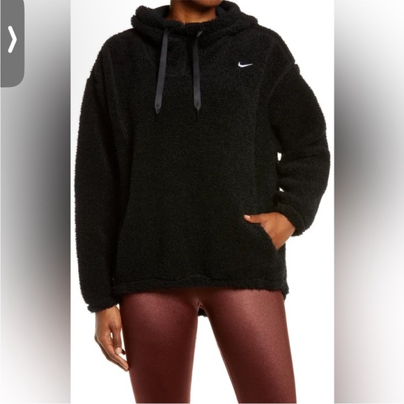 Nike Black Oversized Fleece Hoodie - Picture 1 of 7